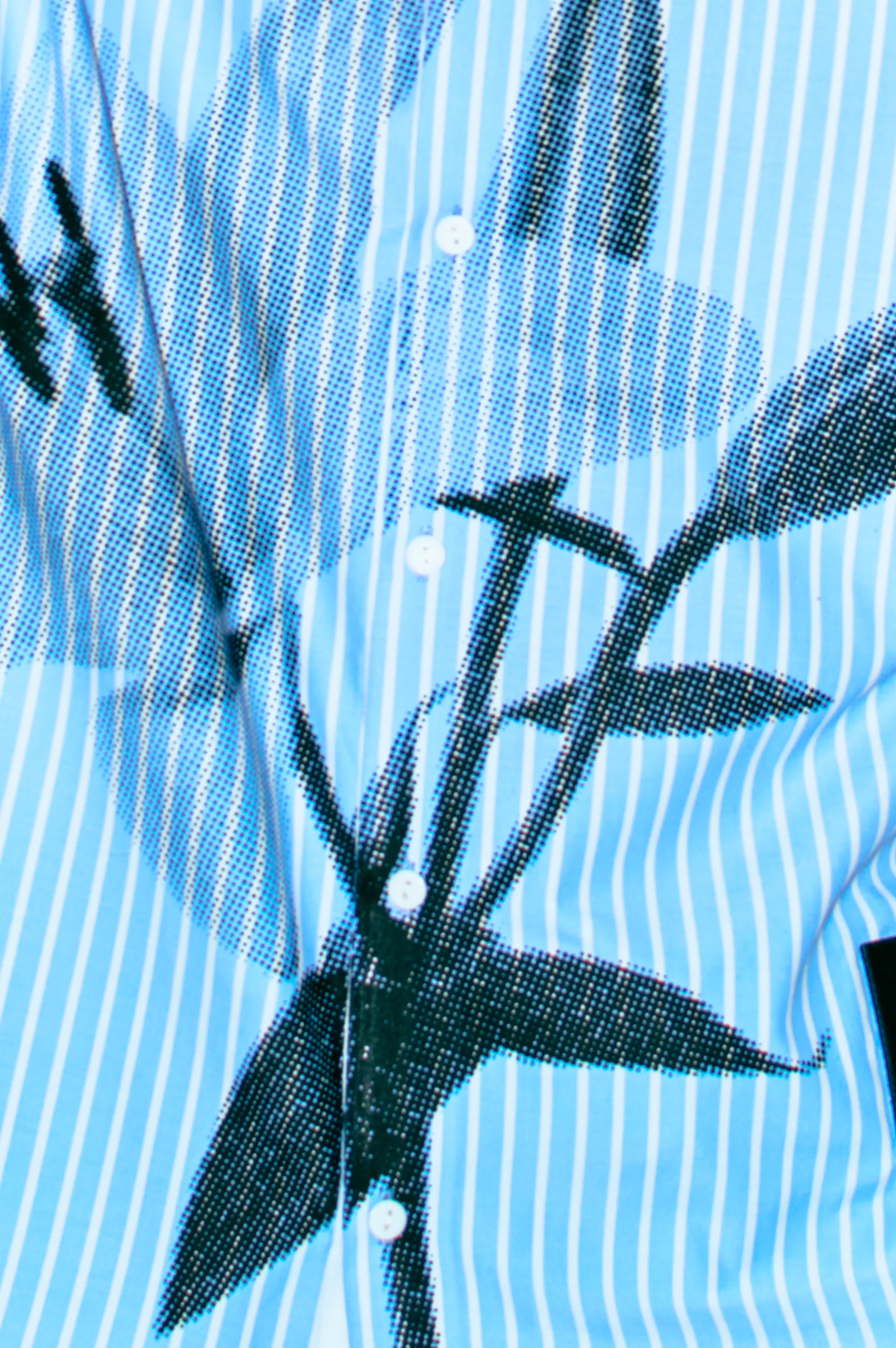 Lovebirds Studio Lilly Stripe Shirt Carolina blue floral print