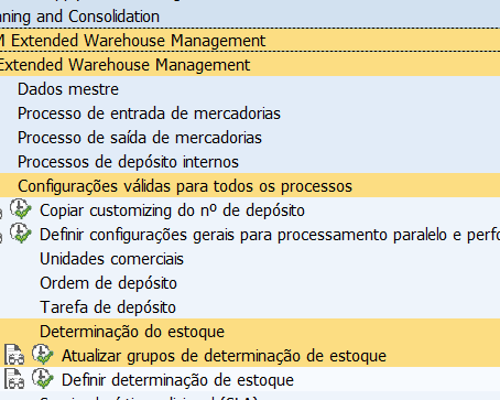 Configuração necessária para reabastecimento com estoque especial C - Consignação