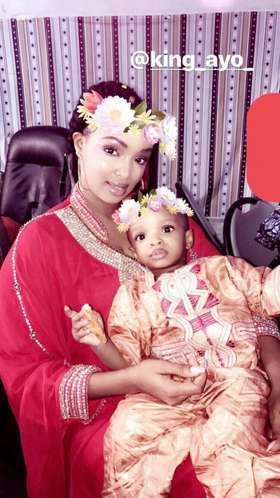 Wizkid's Son, Ayo Jnr Stuns Alongside Mum In Nigerian Fabric [Pics]