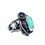 Thumbnail: three jax Green turquoise feather and star sterling silver ring