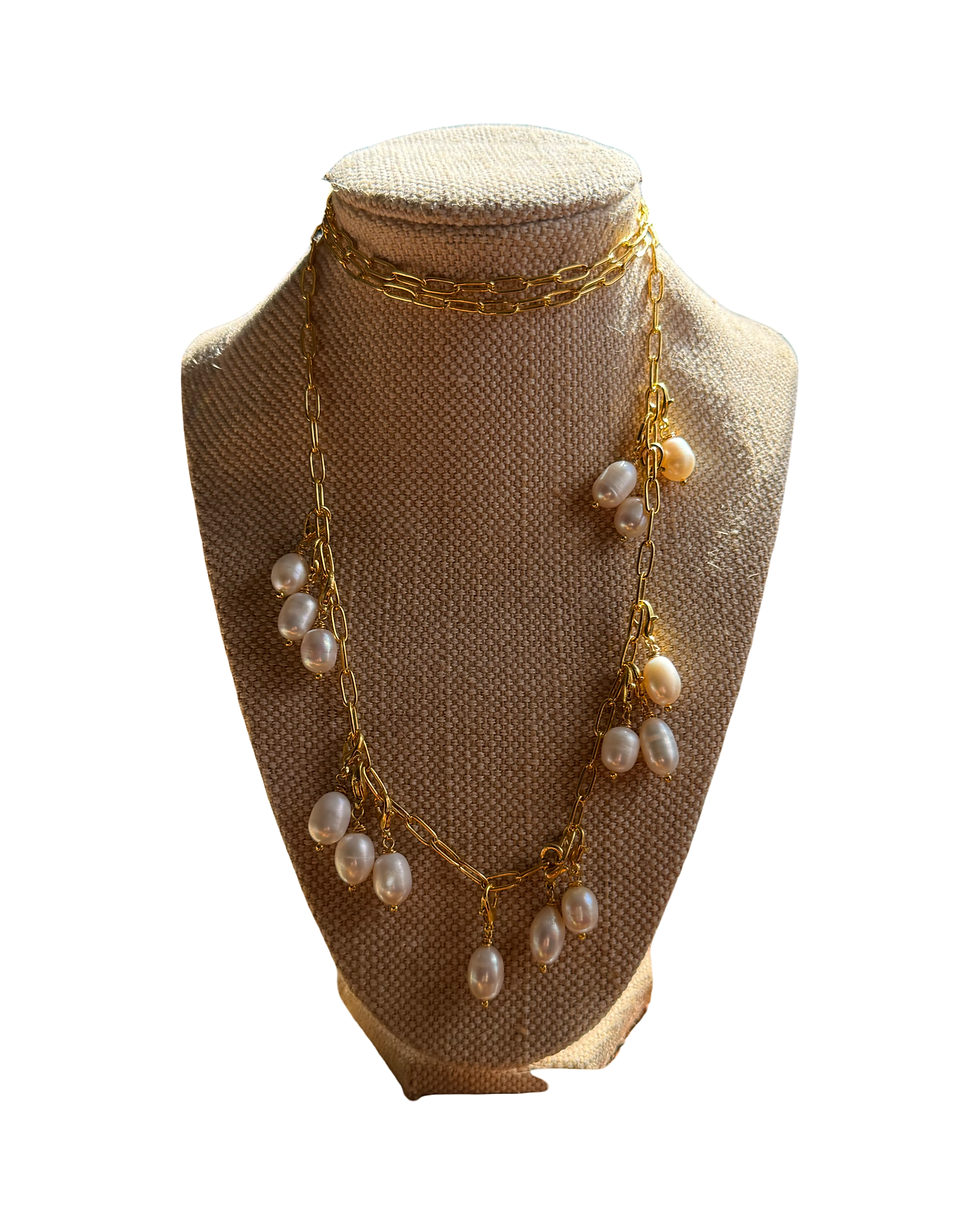 Miniature : three jax handmade individual pearl pendant drop