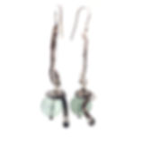 Three Jax SNAKE Green fluorite gemstone  sterling silver earrings