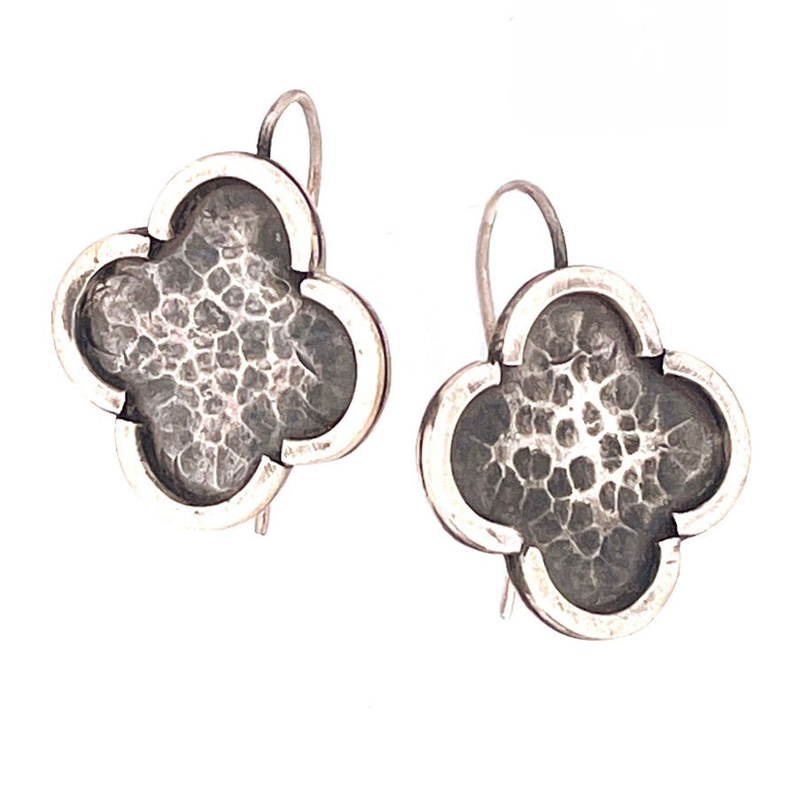 three jax clover sterling silver earrings