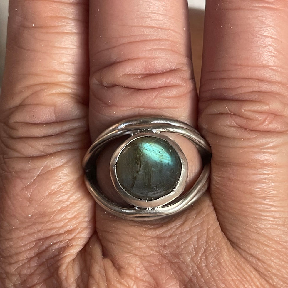 Miniature : three jax Third Eye Labradorite and sterling silver ring