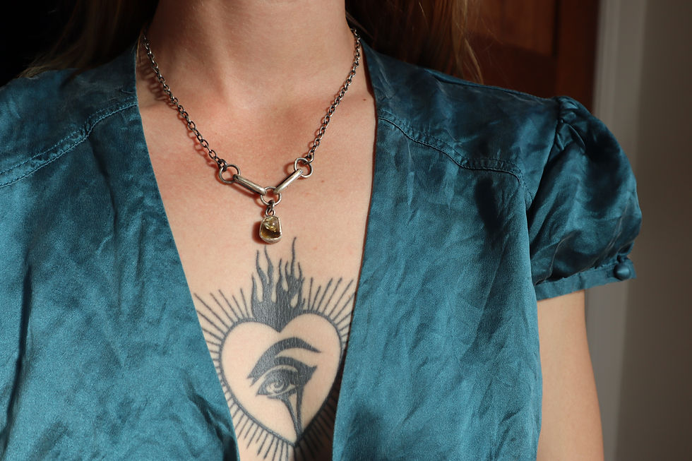Miniatura: three jax TRIUNE handmade citrine gemstone sterling silver necklace