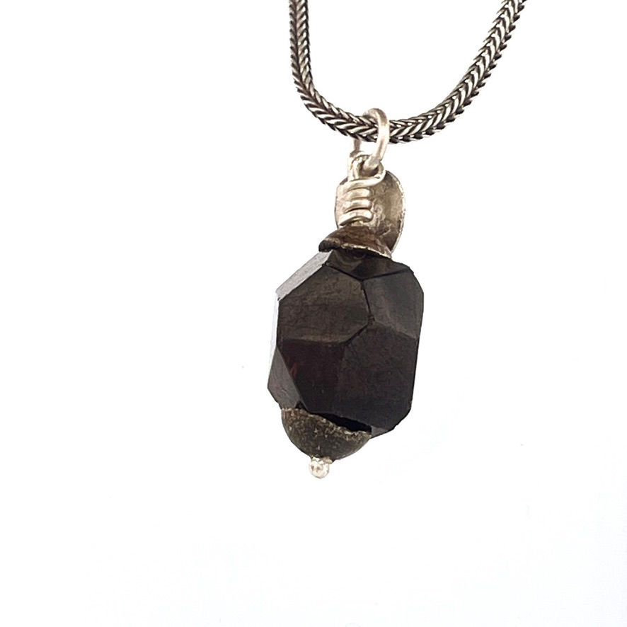 Garnet Sterling Silver Pendant