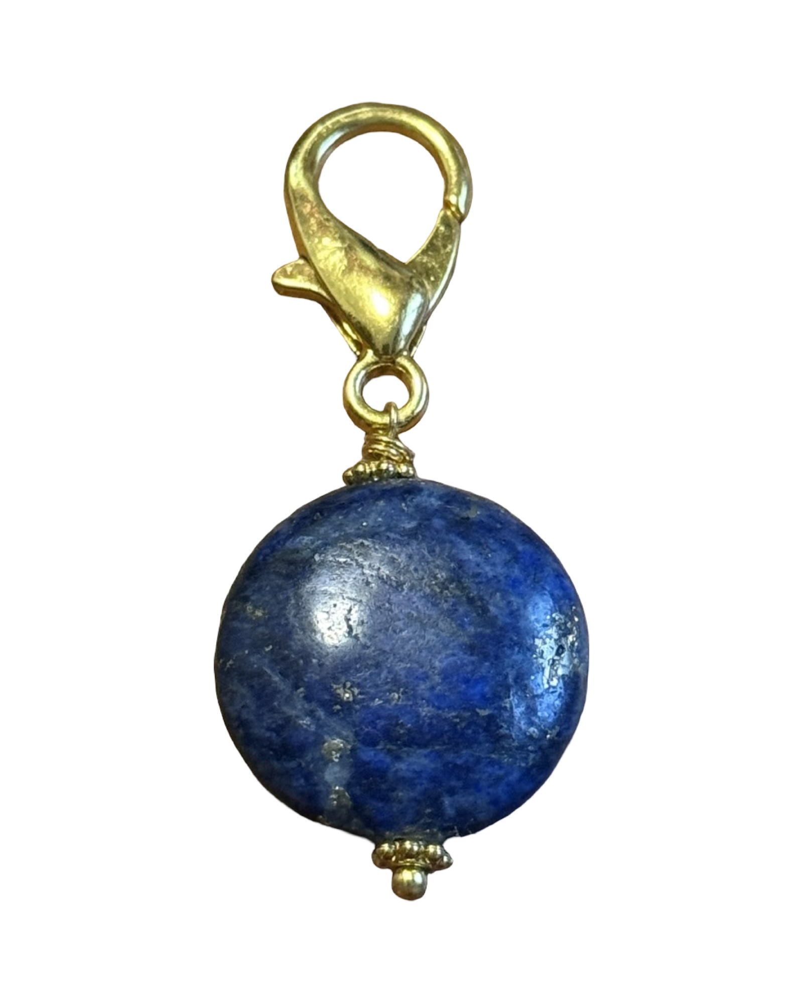 three jax handmade individually made lapis lazuli gold round pendant
