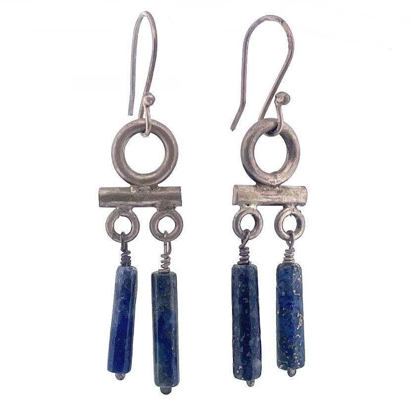 Thumbnail: three jax Lapis Lazuli sterling silver earrings