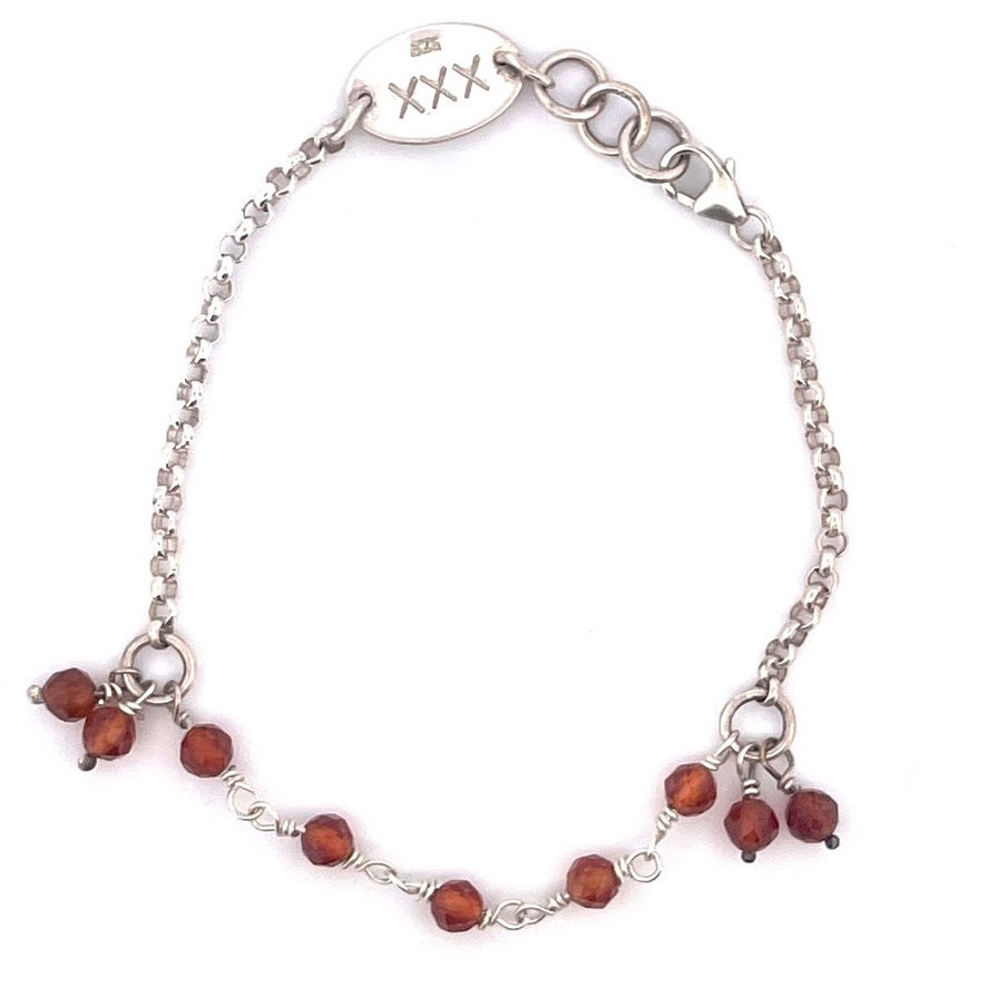 Miniature : three jax AURORAL gemstone & solid sterling silver bracelet