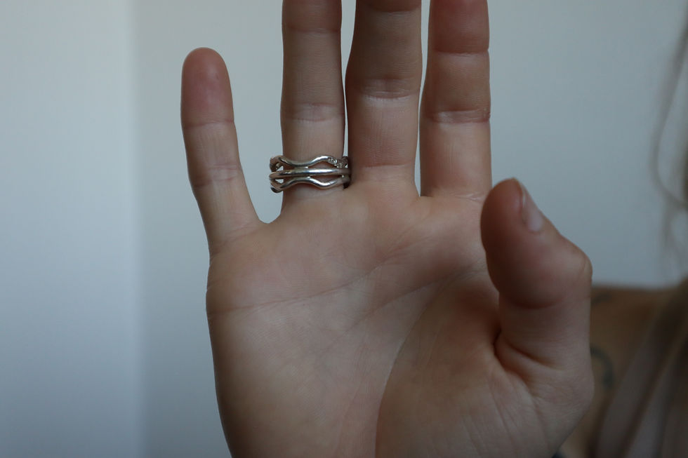 Miniature : three jax 3 Waves  Ring