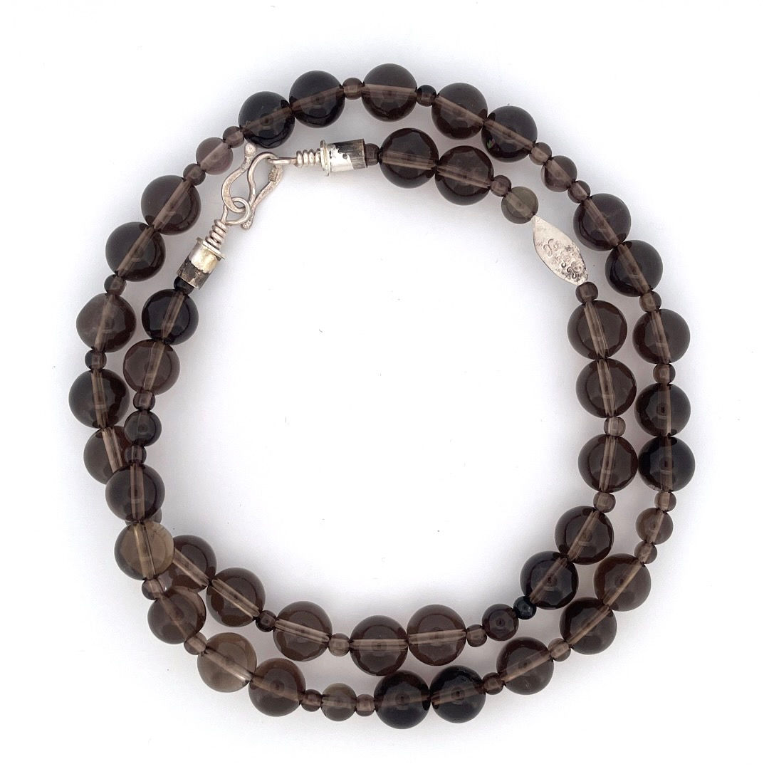 three jax PROPRIUM Smoky quartz gemstone necklace