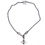 Thumbnail: TRIUNE double terminated rose quartz gemstone sterling silver necklace