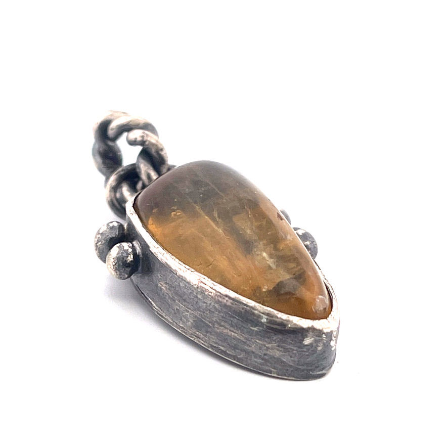 Miniatura: three jax Yellow Tourmaline Gemstone Sterling Silver Pendant