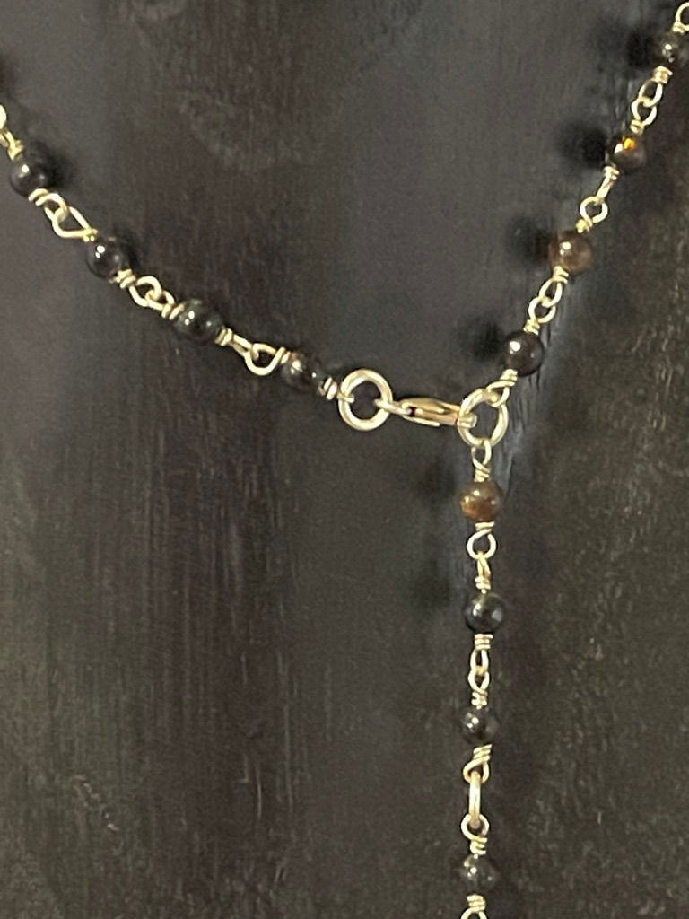 サムネイル： three jax Goddess Leaf solid sterling silver rosary style