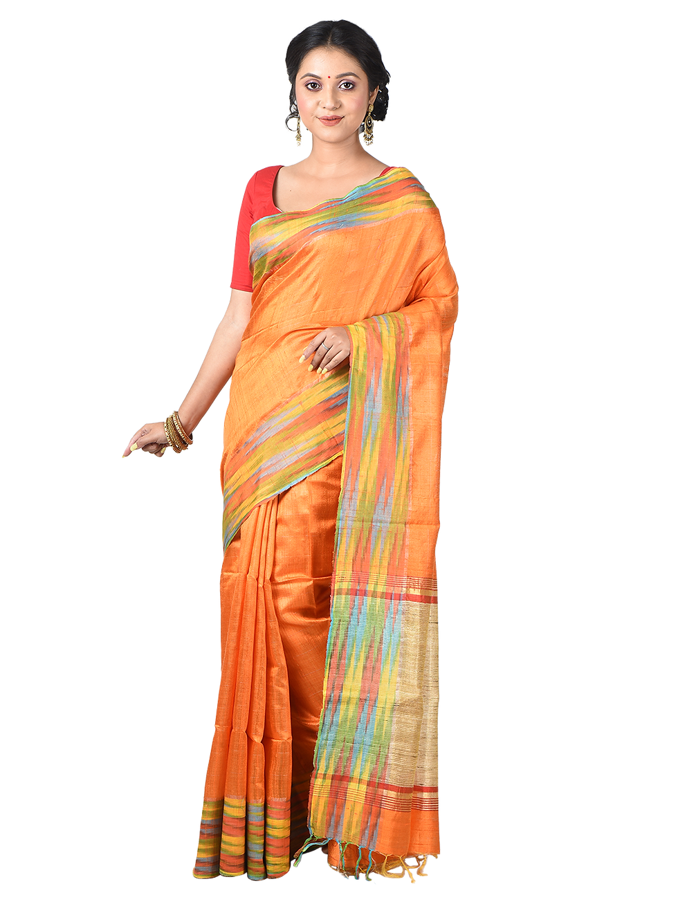 Handloom Matka Silk Tussar Saree With Blouse Piece |Code-HD/MS/T/094