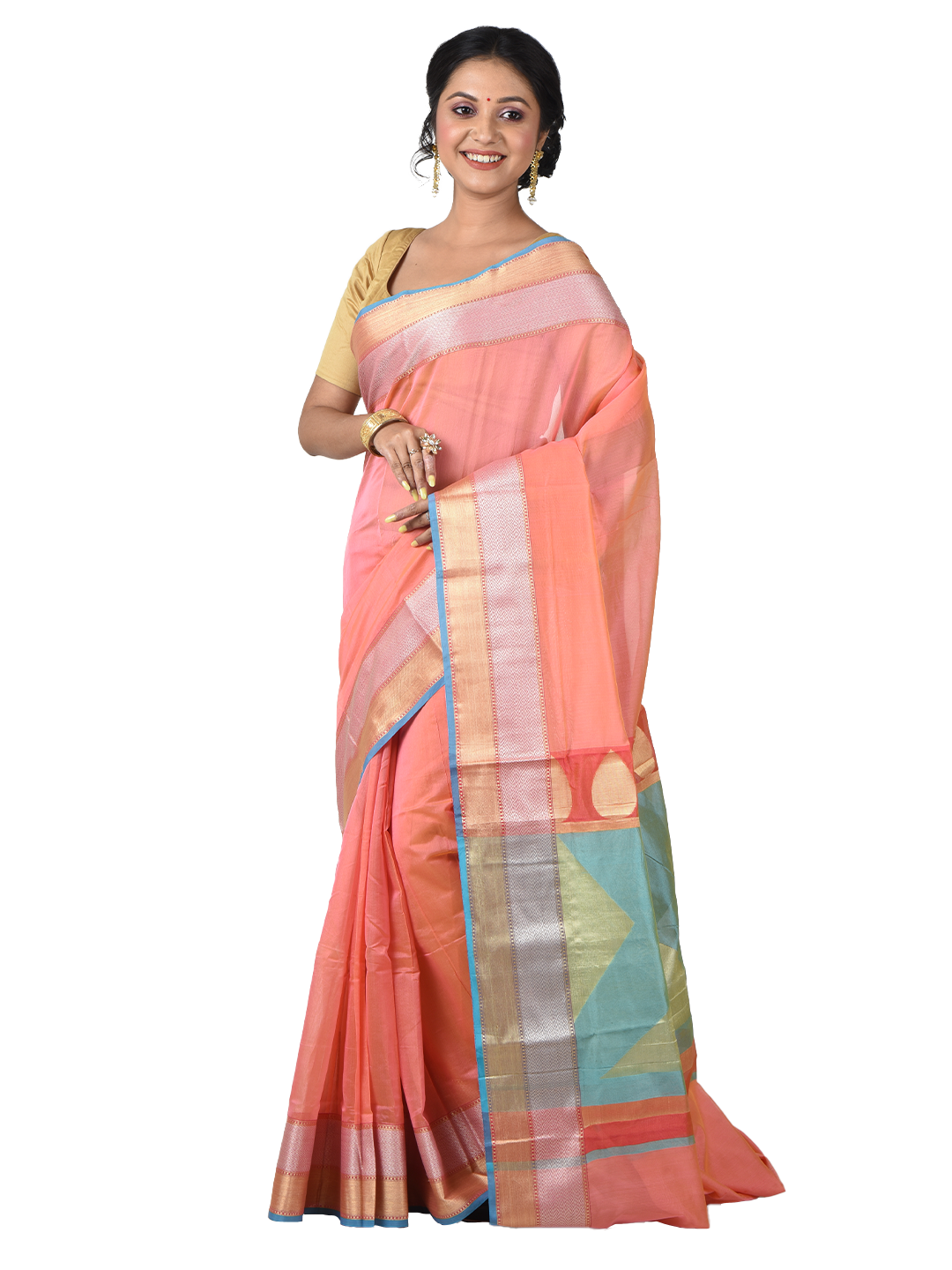 Chanderi Banarasi Saree With Blouse Piece |Code-BF/2554/04