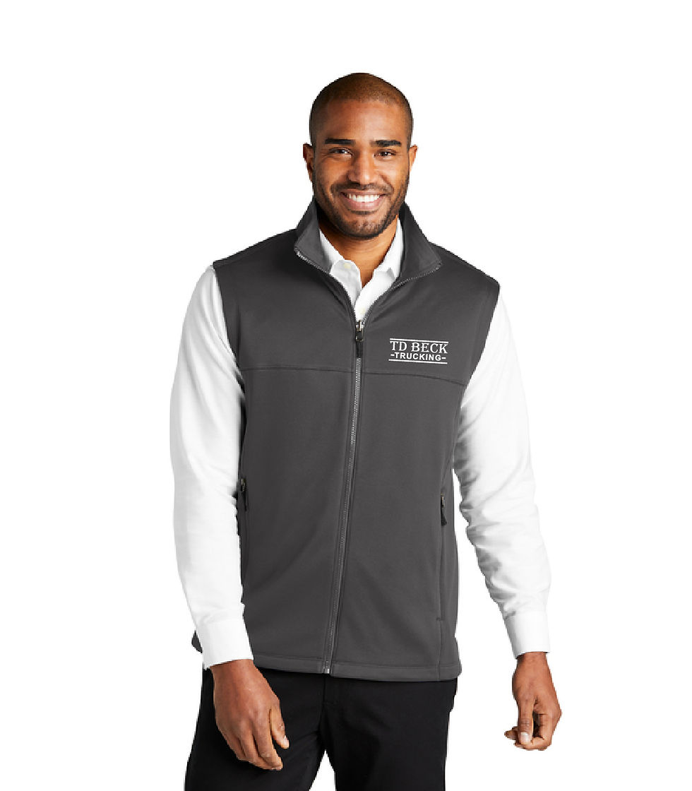 Port Authority Collective Smooth Fleece Vest, TD Beck Trucking Text