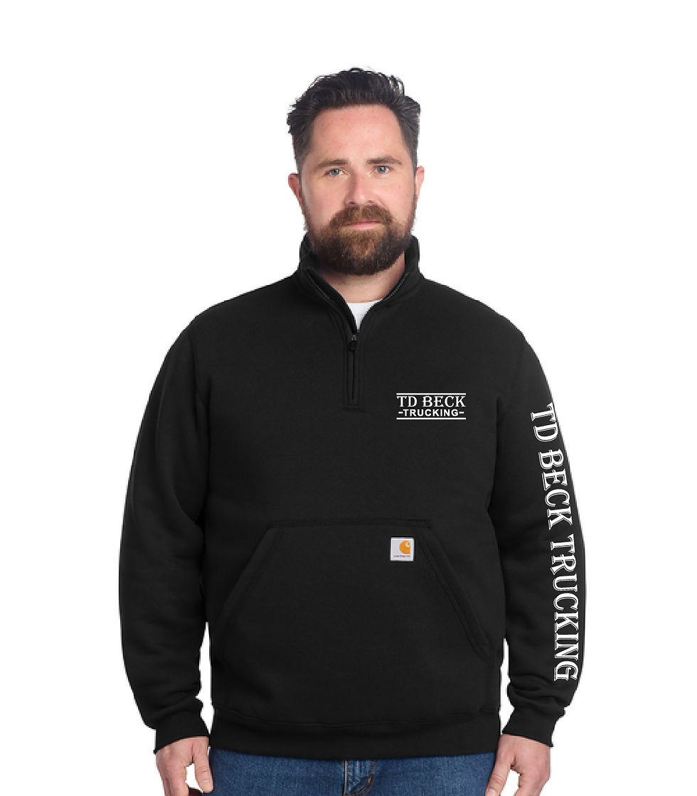 Carhartt Midweight Quarter Zip Sweatshirt, TD Beck Trucking Text