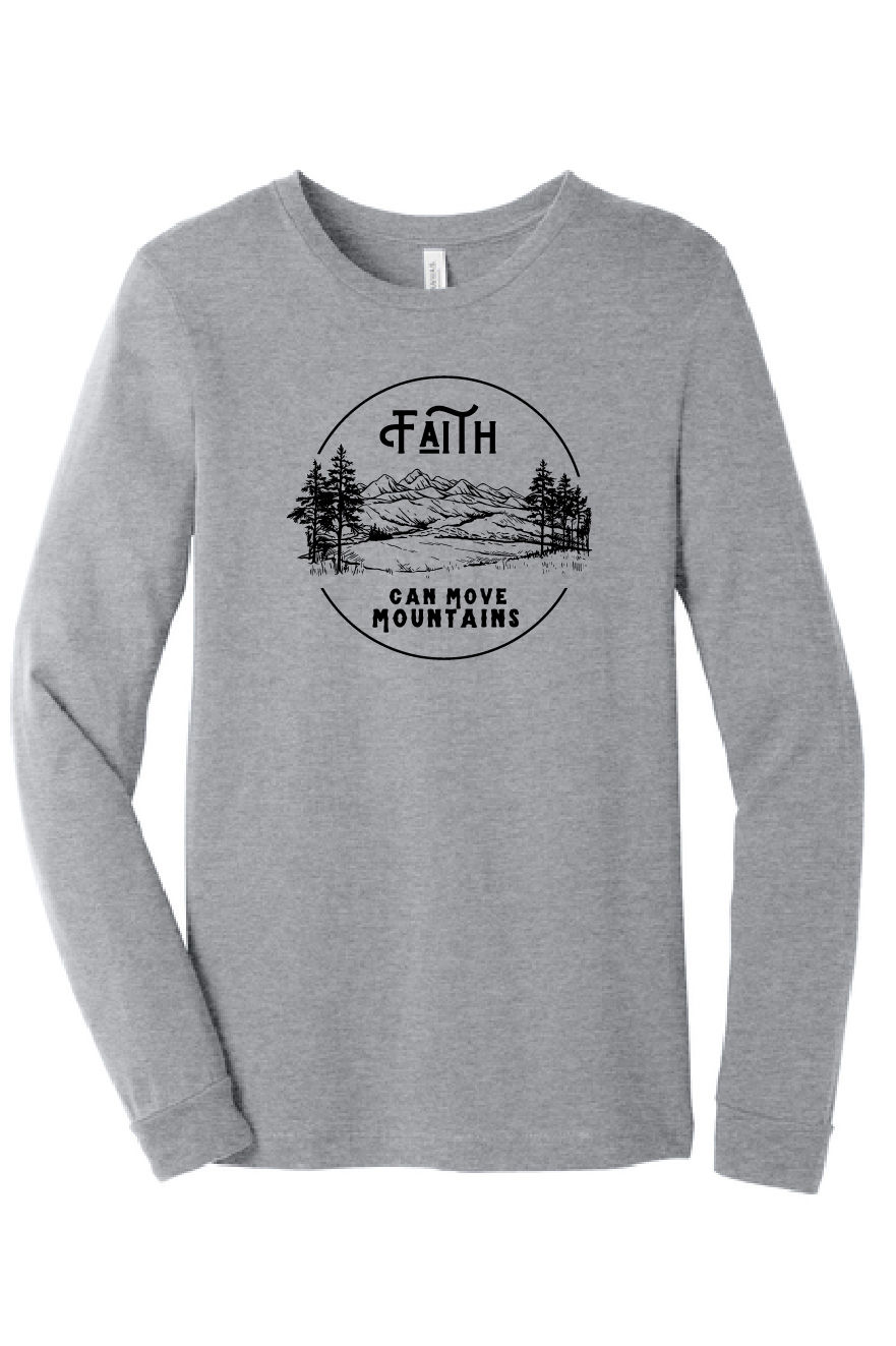 Thumbnail: Faith Can Move Mountains - Bella + Canvas Long Sleeve T-Shirt