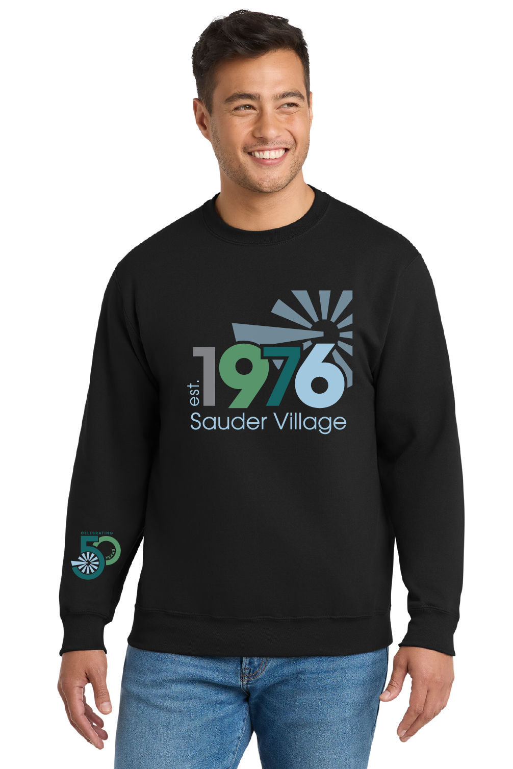 Sauder Village - Port & Co TALL Essential Fleece Crewneck