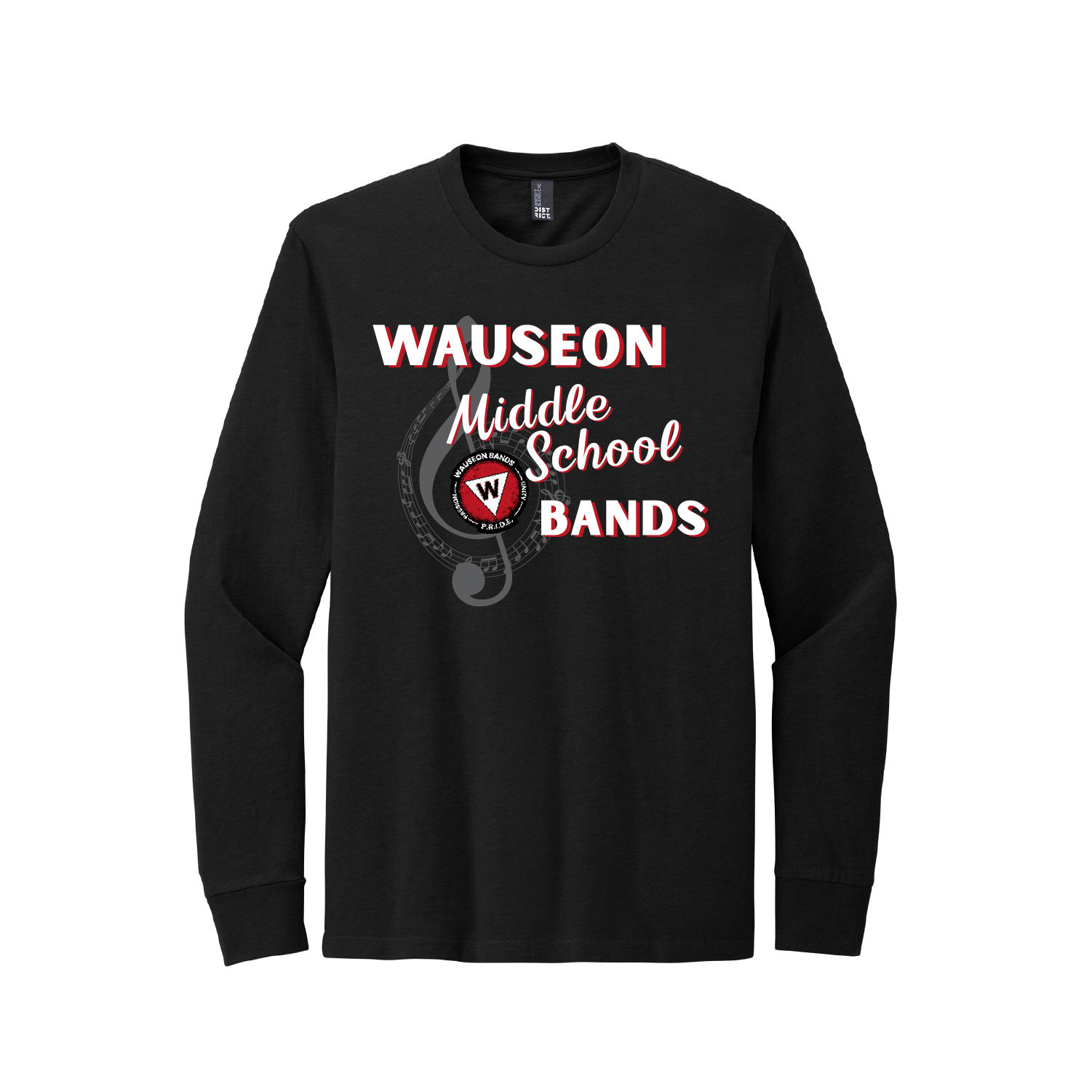 Wauseon Middle School Bands District Perfect Blend Long Sleeve T-Shirt WA40