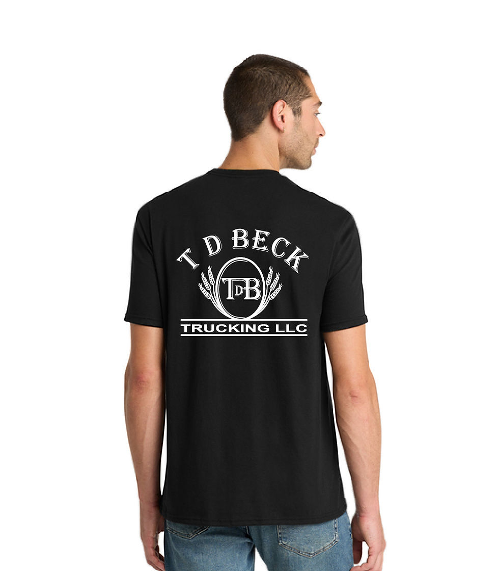 Thumbnail: District Perfect Blend CVC TShirt, TD Beck Trucking Sunset Logo