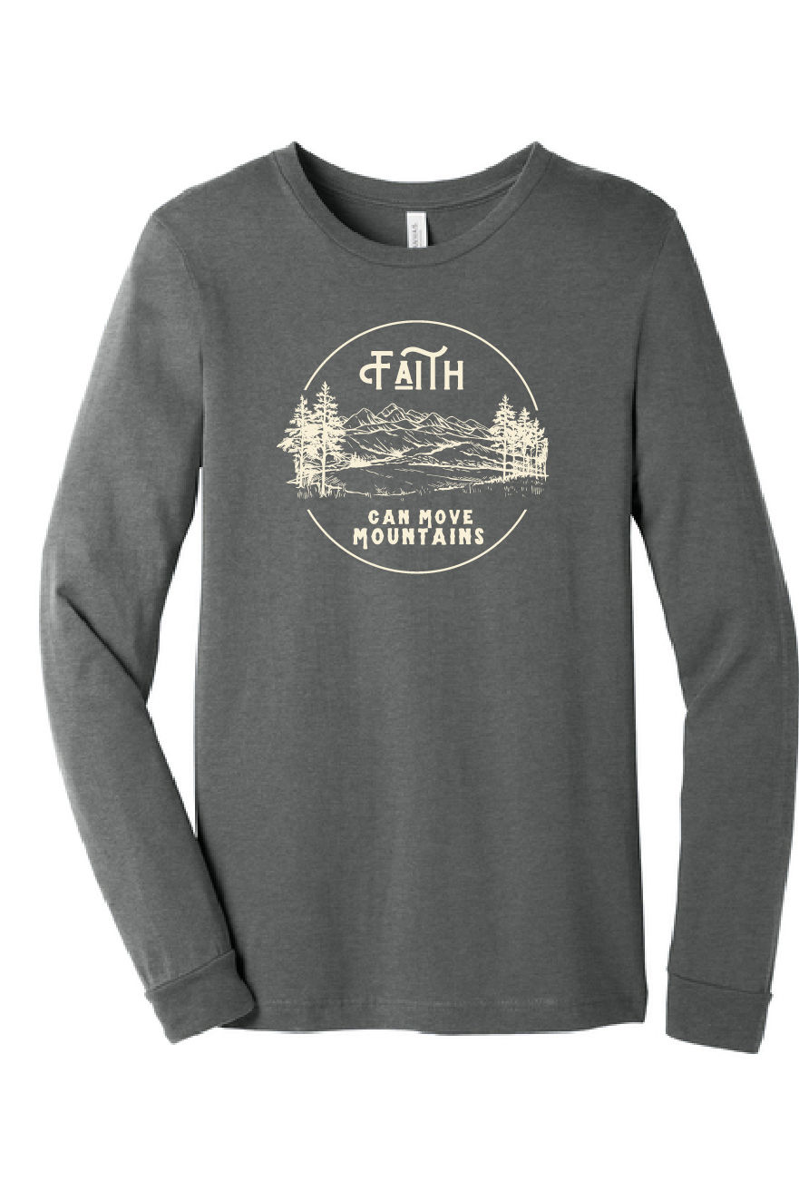 Thumbnail: Faith Can Move Mountains - Bella + Canvas Long Sleeve T-Shirt