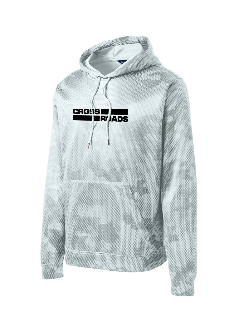 Adult Sport-Tek Camo Hex Fleece Crossroads Logo Hooded Pullover