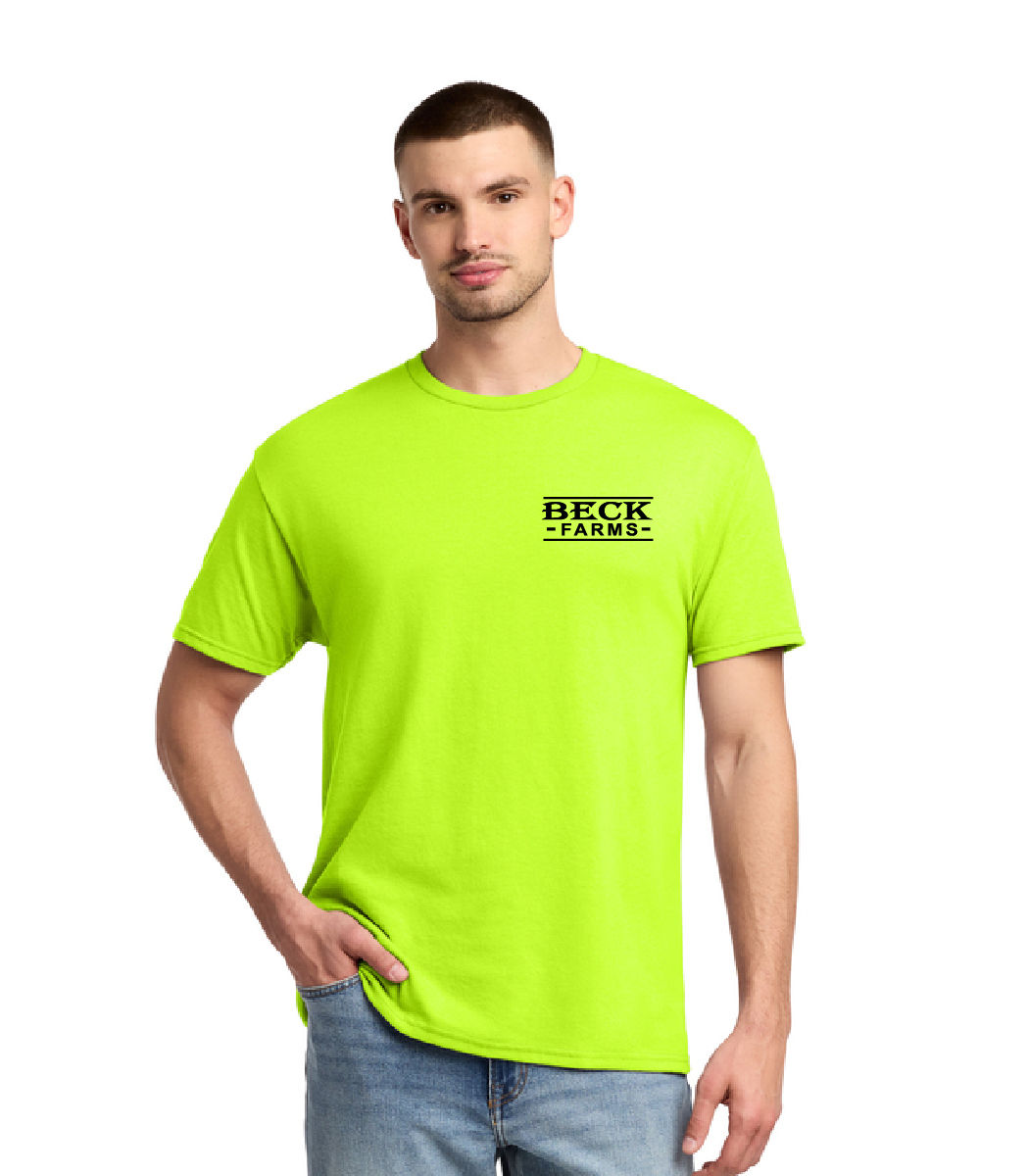 Jerzees Dri-Power 50/50 Cotton/Poly T-Shirt, Beck Farms Text, BF2