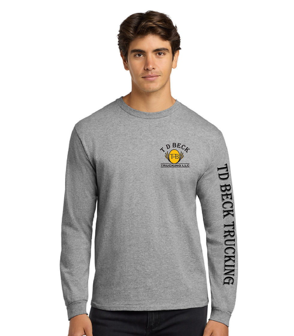 Thumbnail: Gildan Ultra Cotton Long Sleeve T-Shirt, TD Beck Trucking Sunset Logo, TD4