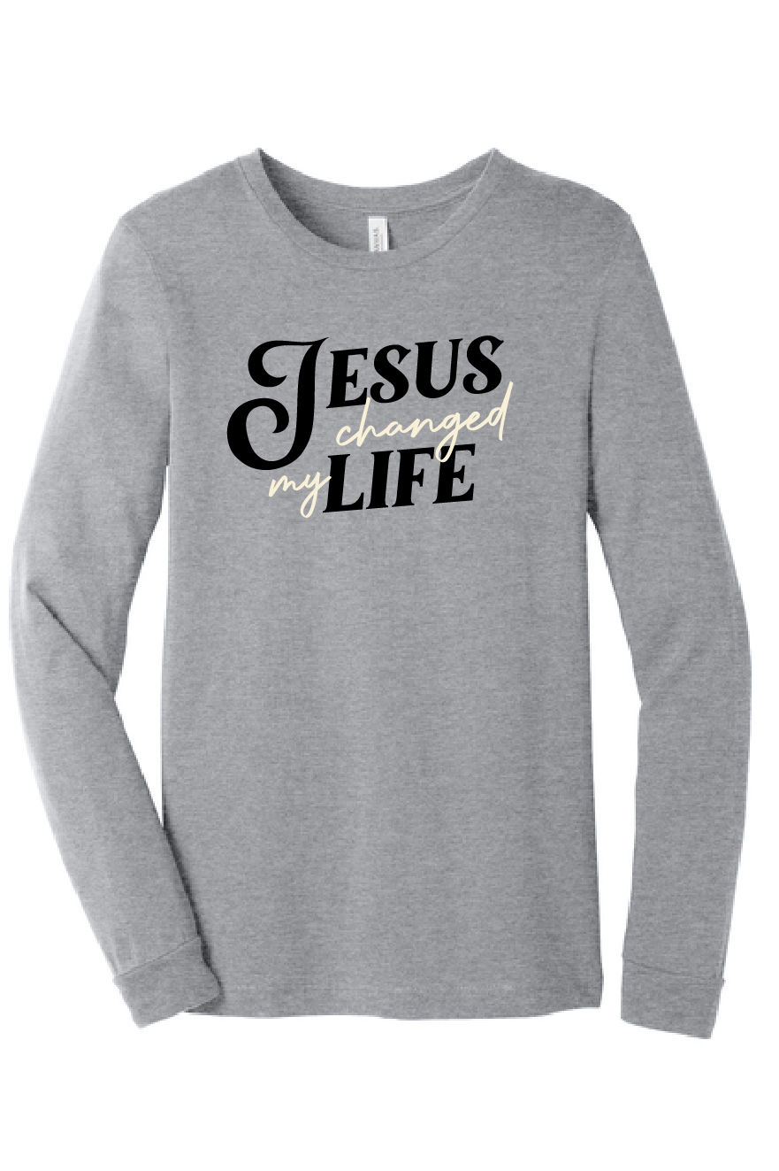 Thumbnail: Jesus Changed My Life - Bella + Canvas Long Sleeve T-Shirt