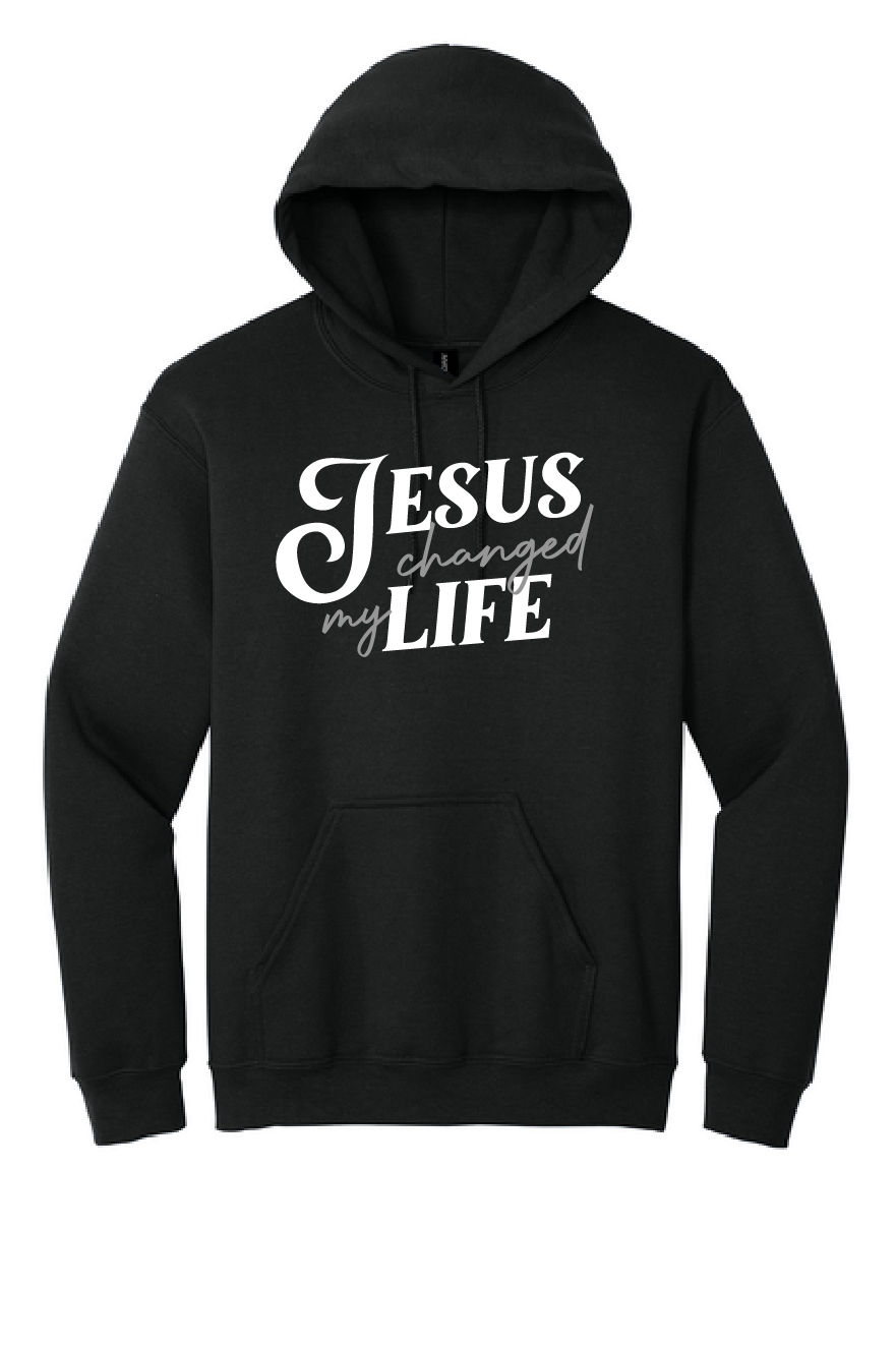 Jesus Changed My Life - Gildan Heavy Blend Hoodie