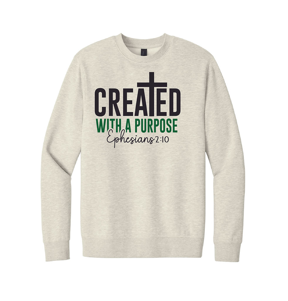 Thumbnail: Design #12 Created with a Purpose Tee Crewneck Sweatshirt