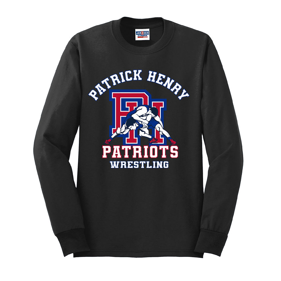Thumbnail: Patrick Henry Wrestling 50/50 Jerzees Long Sleeve Tee, PH13