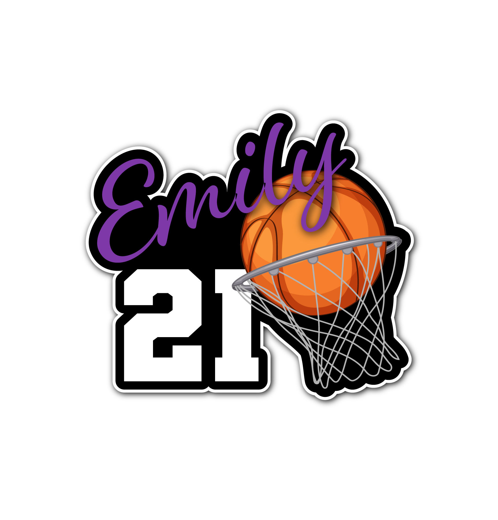 Custom Basketball Sticker
