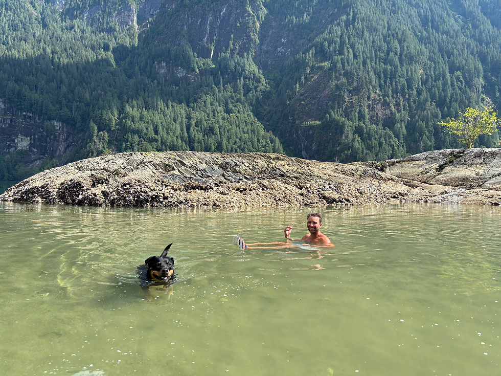 Lhotse and Brad also enjoyed a cool down swim after our walk!