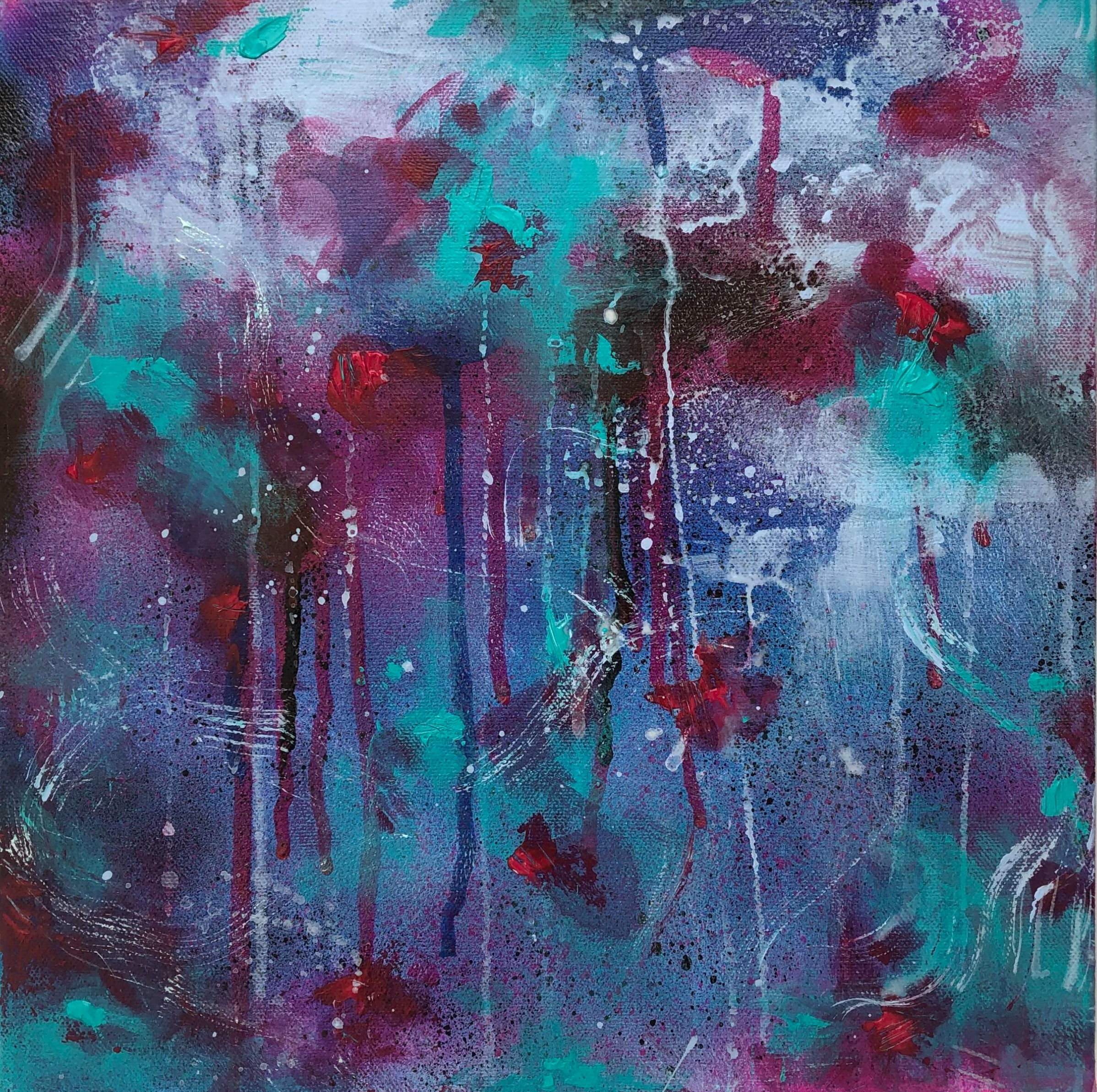 Faye Roberts, Untitled, 2021, Acrylic, Spray Paint and Oil Pastel on Canvas