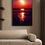 Thumbnail: Fine art photographic print of sunset lake with golden reflections, styled above beige sofa with coffee table – wall art