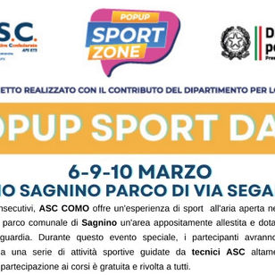 POPUP SPORT DAYS, a marzo Como si attiva!