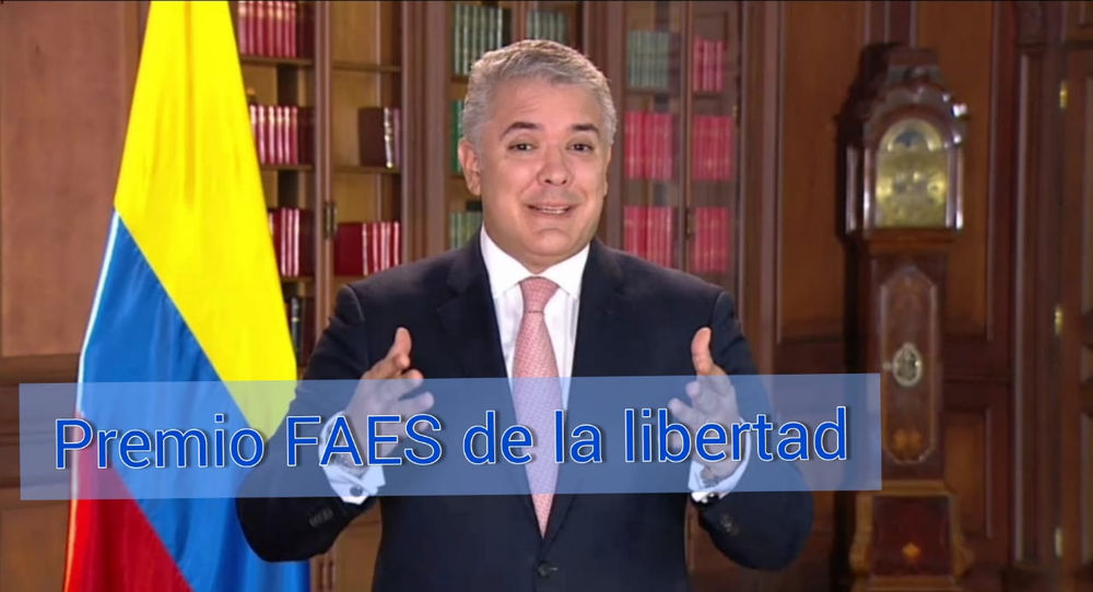 Mensaje del Presidente Iván Duque en la entrega del décimo premio FAES de  la Libertad
