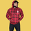 Thumbnail: Flannel Hoodie Red and Black front view
