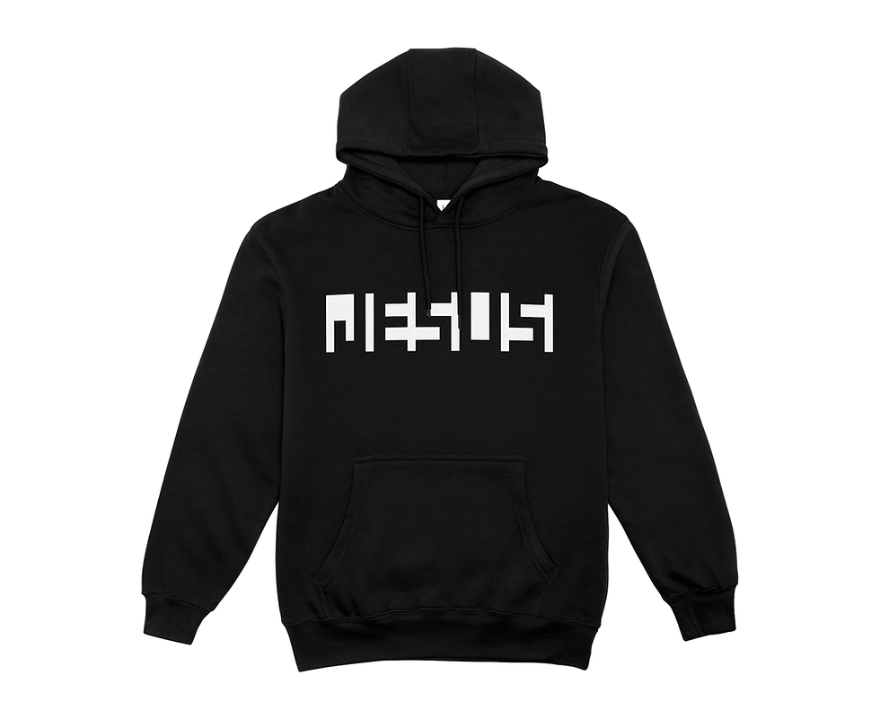 black hoodie with Jesus in white front view