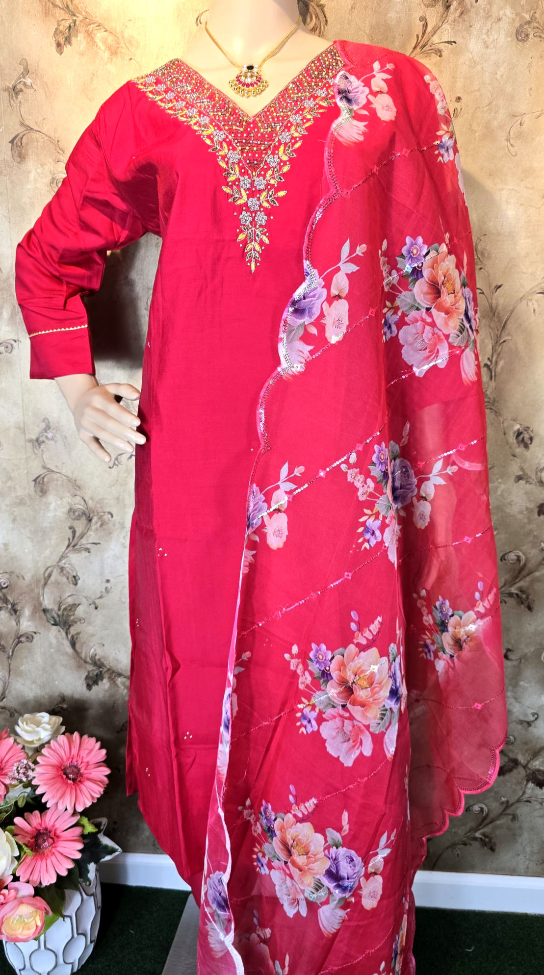 Designer pure Roman silk dress