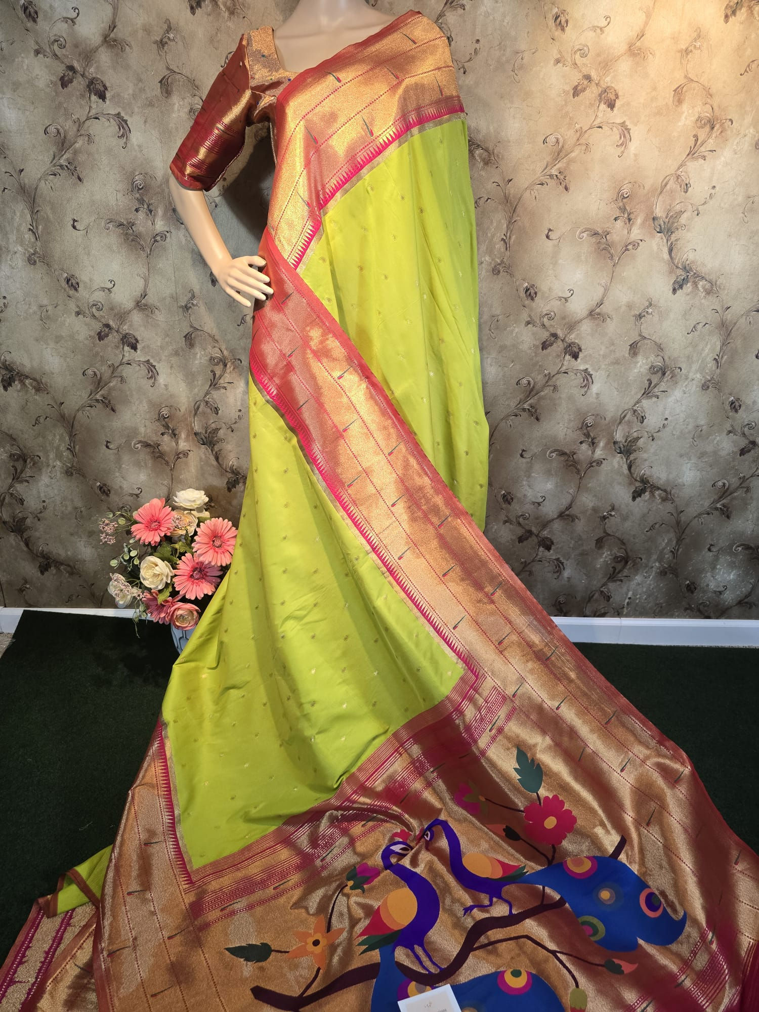 Banaras Paithani Saree with stitched Blouse