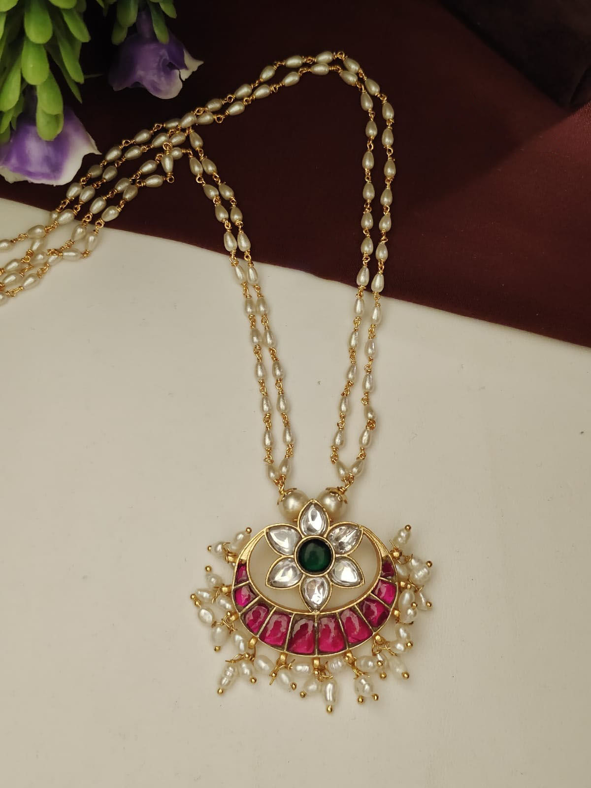 Jadau Kundan Pearls chain