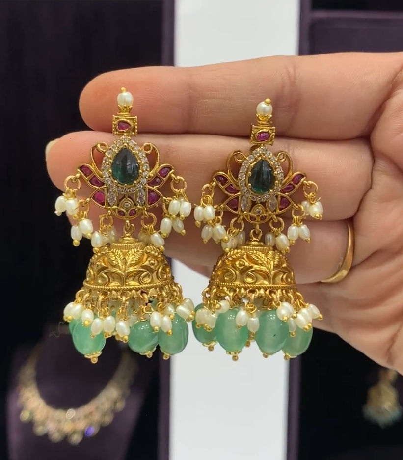Jadhu Kandan Jhumkas Earrings