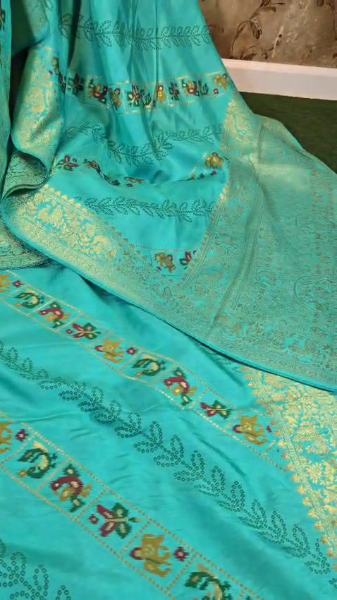 Thumbnail: Designer Soft Bananas Munga Crepe silk  Saree