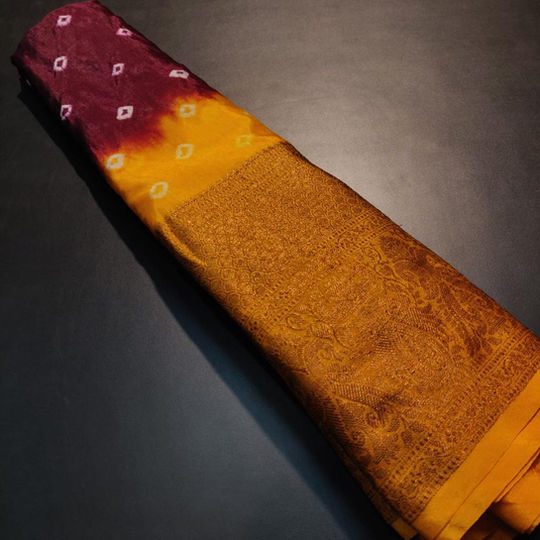 Pure Soft Patola Saree with Kanchi border and Bandini print