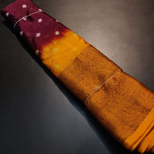Pure Soft Patola Saree with Kanchi border and Bandini print