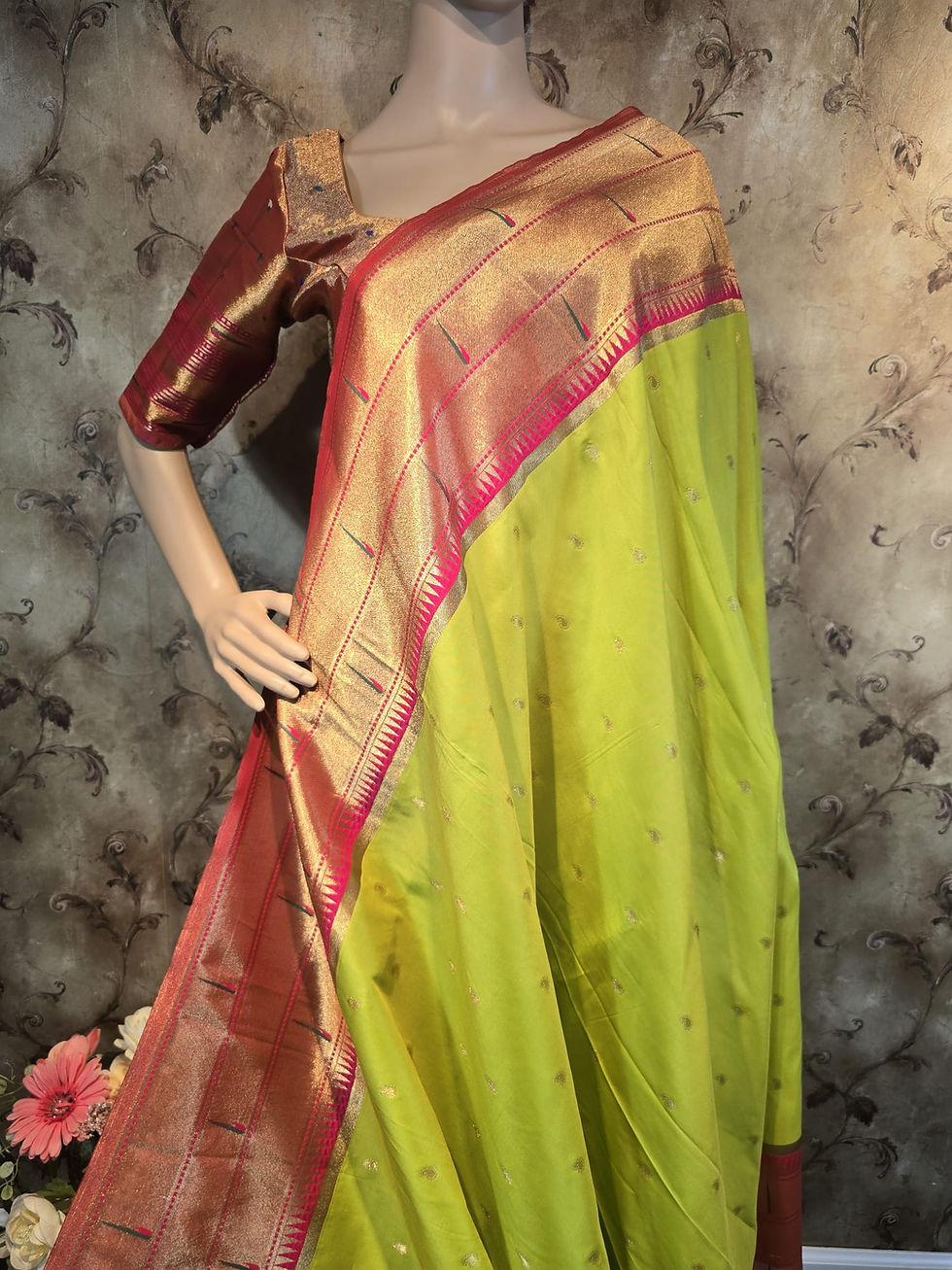 Thumbnail: Banaras Paithani Saree with stitched Blouse